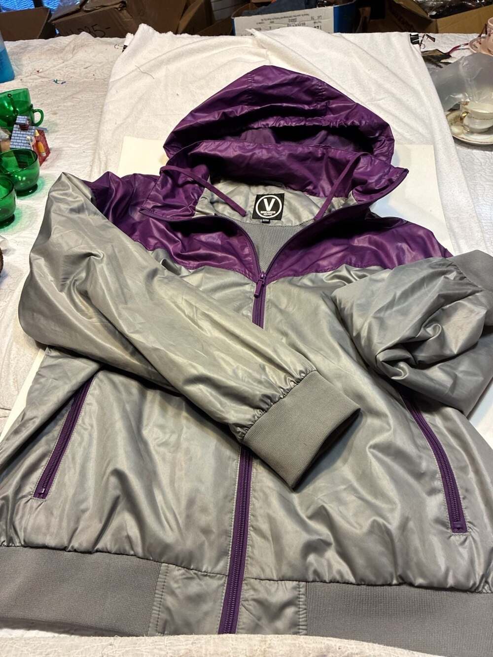 Baleno Breaker Purple and Grey Colorblock Windbreaker Jacket